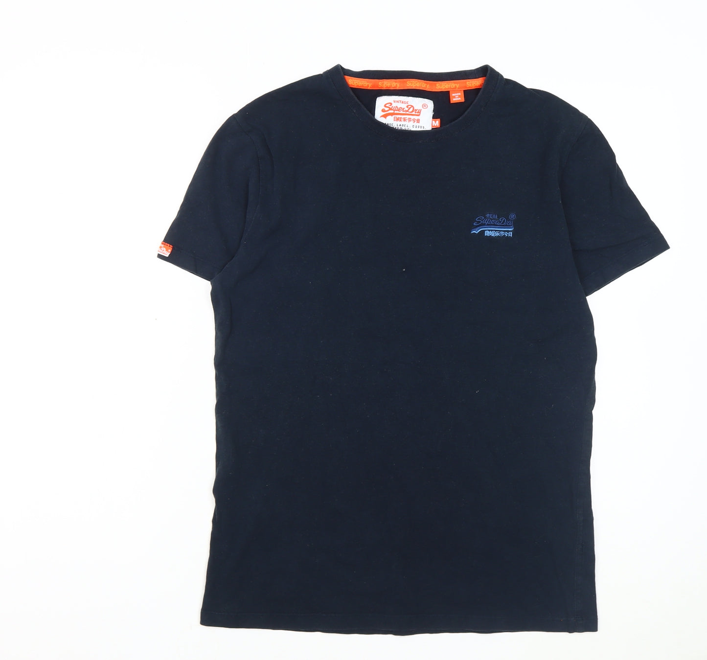 Superdry Men’s Blue Cotton T-Shirt, M, Logo Accent