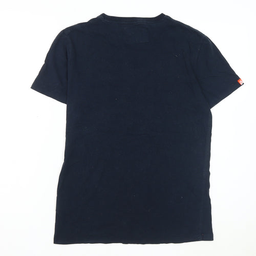 Superdry Men’s Blue Cotton T-Shirt, M, Logo Accent