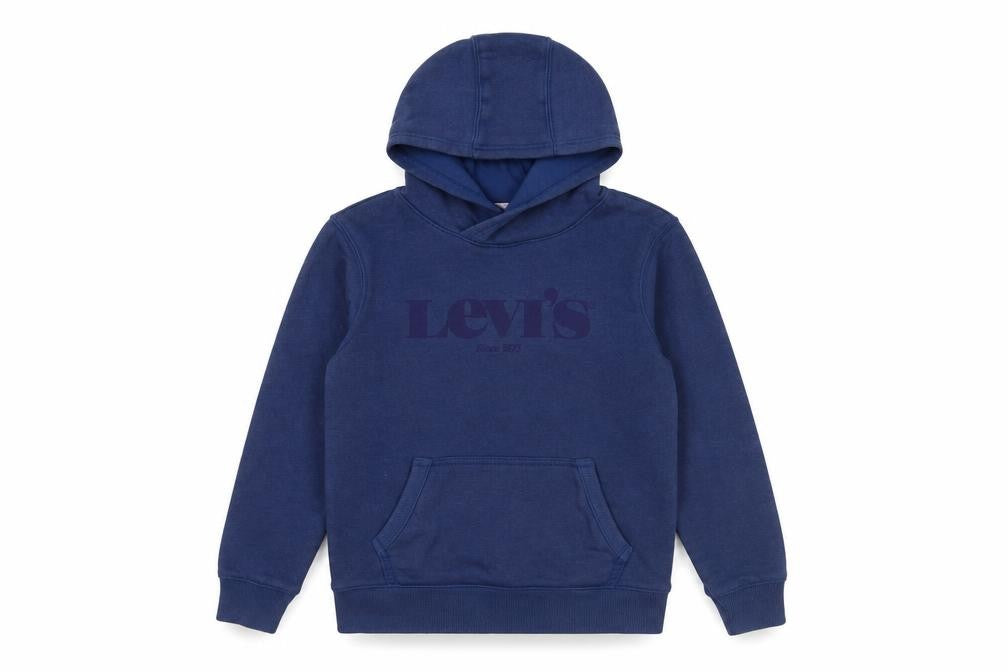 Front view of Levi's boys’ blue hoodie 9-10 years pullover cotton blend