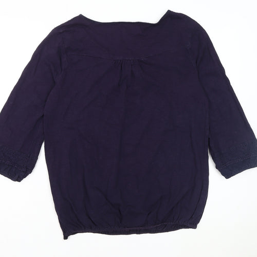Rocha Women’s Blue Blouse, Size 14, Embroidered Detail