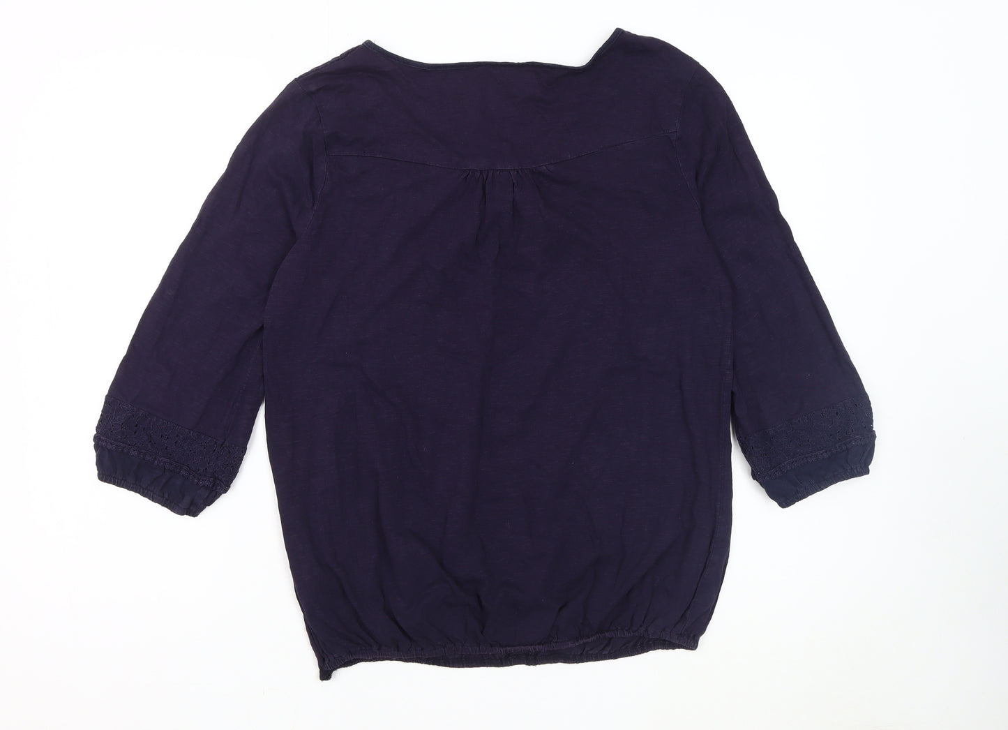 Rocha Women’s Blue Blouse, Size 14, Embroidered Detail
