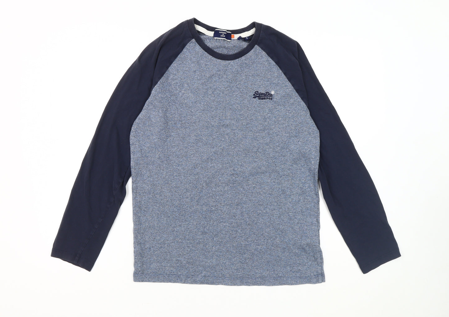 Superdry Men's Blue Long Sleeve Cotton T-Shirt S