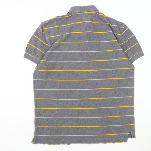 Tommy Hilfiger Men's Grey Striped Polo M