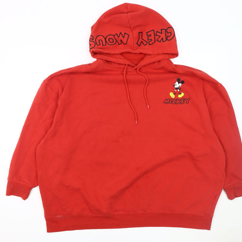Mickey Mouse Unisex Red Pullover Hoodie XL