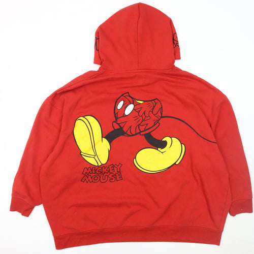 Mickey Mouse Unisex Red Pullover Hoodie XL
