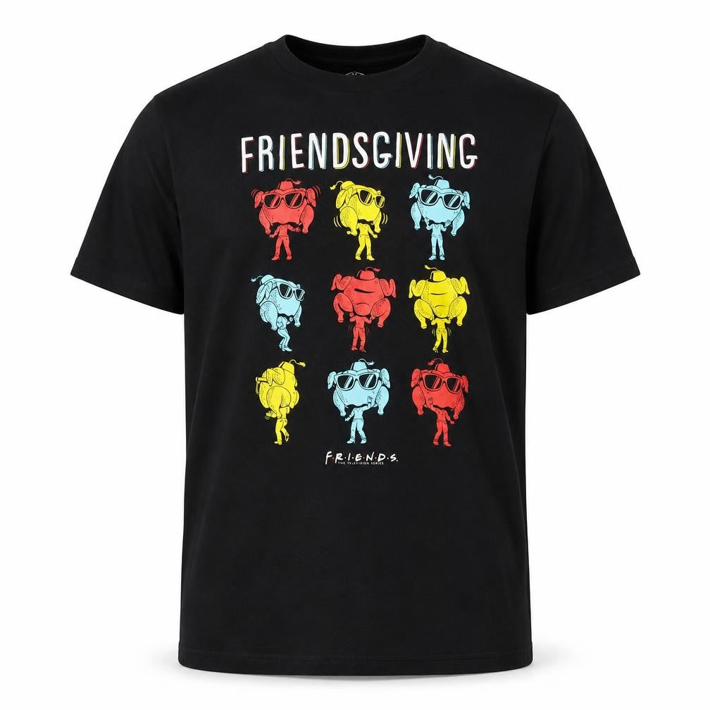 Friends Black XL T-Shirt for Men - Fun Graphic Print