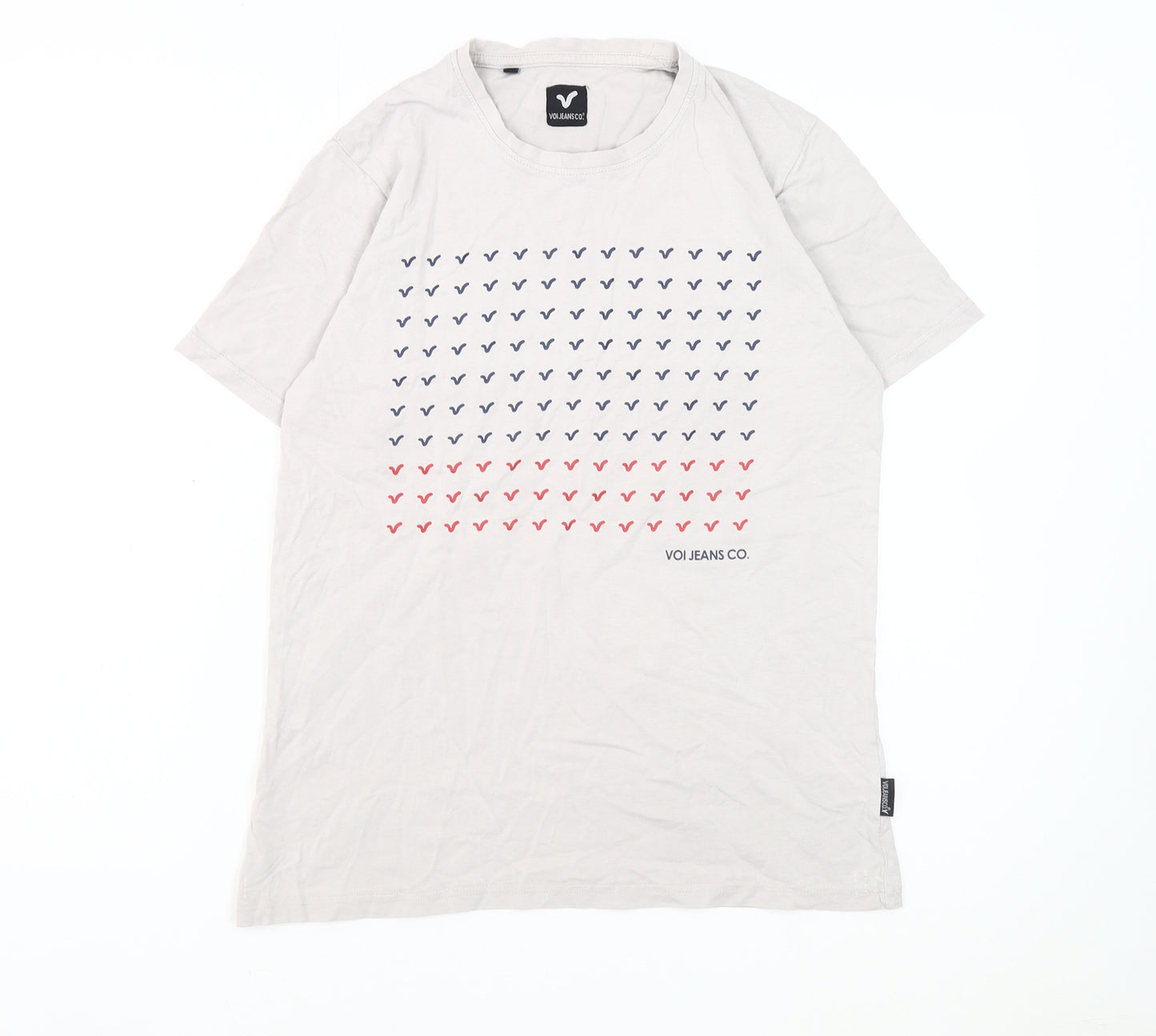 VOI Jeans Co. Men's Grey T-Shirt, Medium