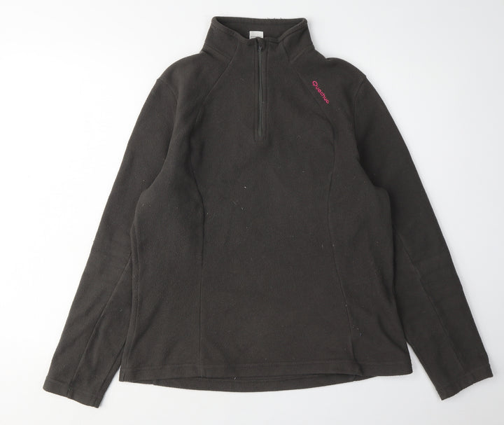 Quechua Women's Black Fleece Pullover Sweatshirt, Size 12