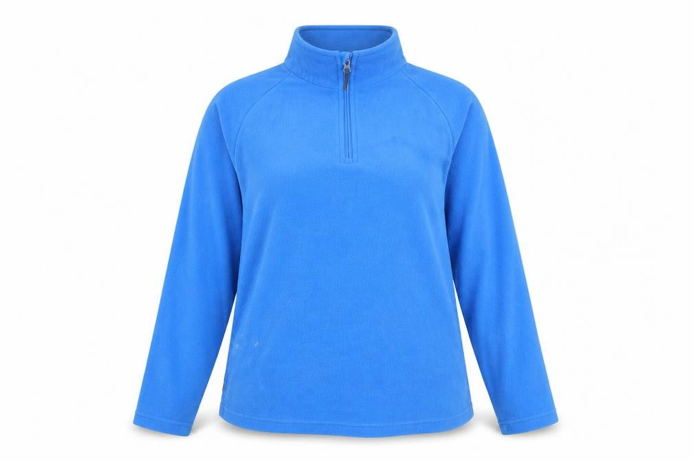 Front view of Quechua Women's Blue Fleece Pullover Sweatshirt, size 12