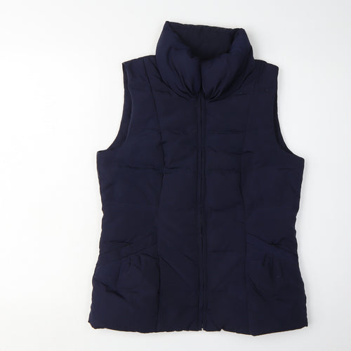 Monsoon Women's Blue Waistcoat - Size S, Puffer Style
