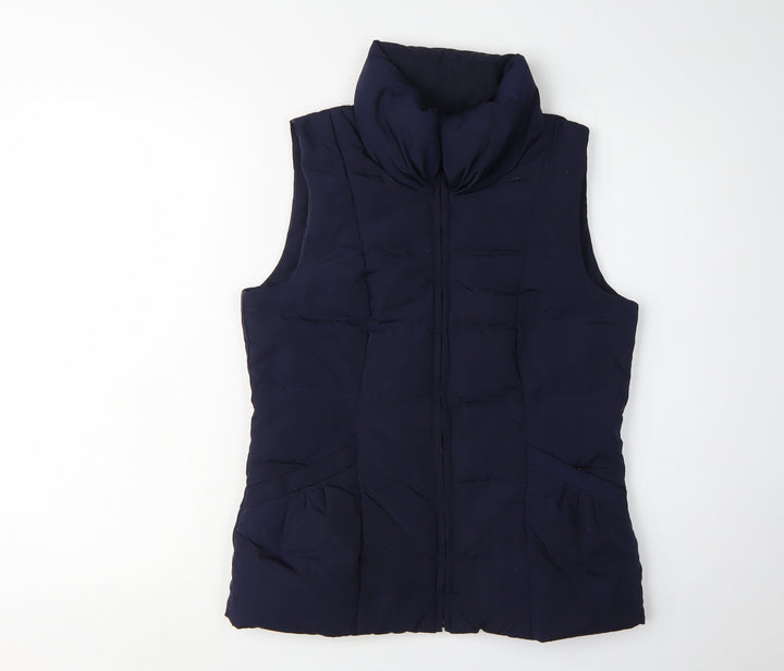 Monsoon Women's Blue Waistcoat - Size S, Puffer Style