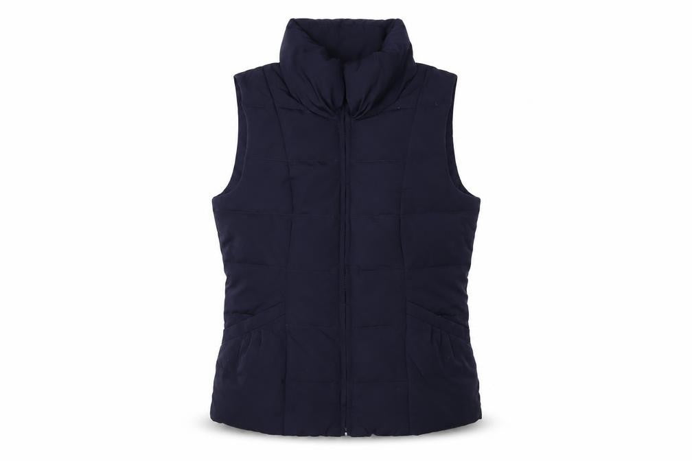 Front view of Monsoon Women's Blue Waistcoat -, size S, Puffer Style