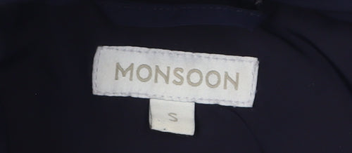 Monsoon Women's Blue Waistcoat - Size S, Puffer Style