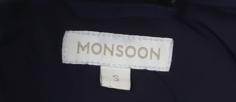 Monsoon Women's Blue Waistcoat - Size S, Puffer Style