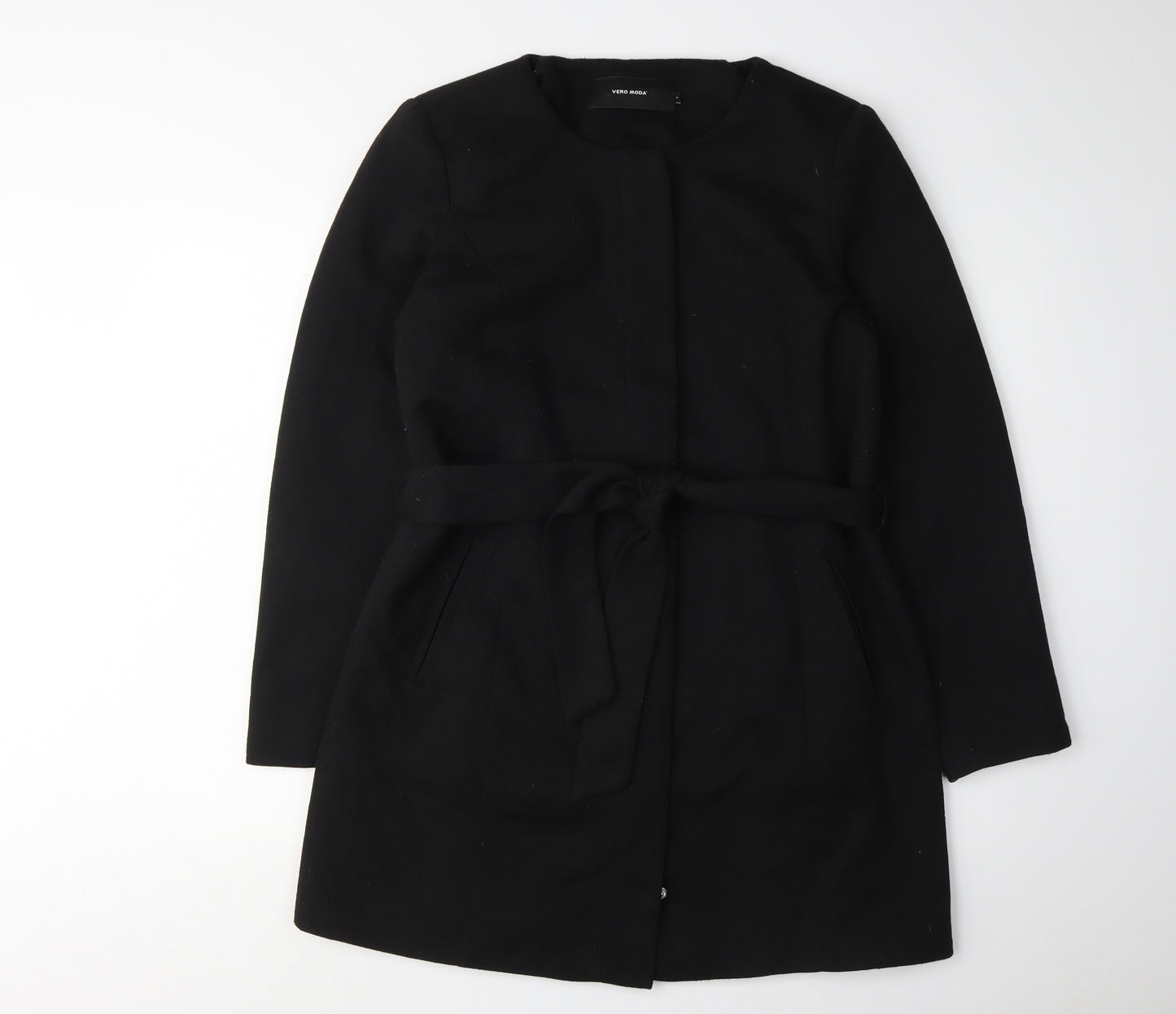 Vero Moda Women's Black Coat Large Belted