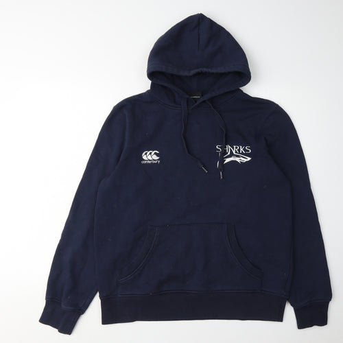 Canterbury Men's Blue Pullover Hoodie, Size M, Logo Accent