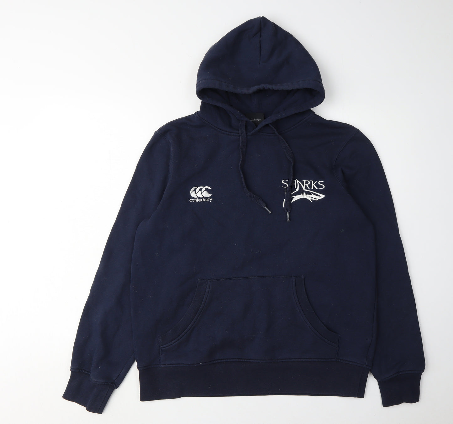 Canterbury Men's Blue Pullover Hoodie, Size M, Logo Accent