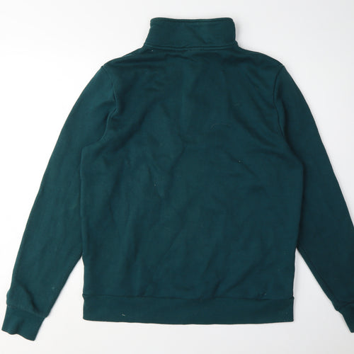 Fila Green Medium Unisex 1/4 Zip Logo Henley Sweatshirt