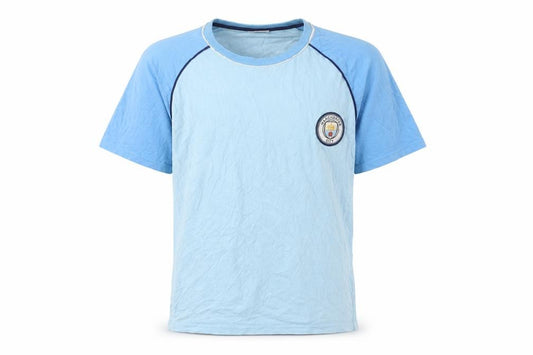 Front view of Ultimate Kids boys’ blue manchester city t-shirt 13 years