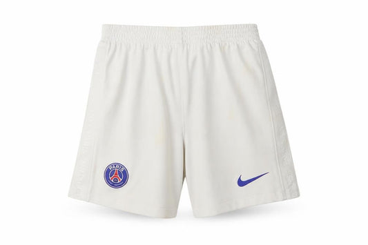 Front view of Nike boys’ white football shorts m - athletic comfort polyester