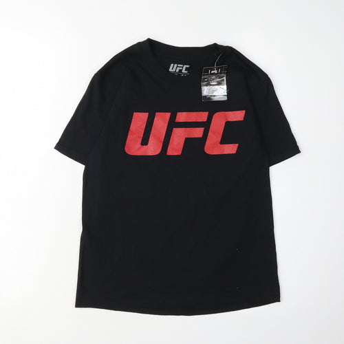 UFC Boys Black T-Shirt 9-10 Years Short Sleeve Logo