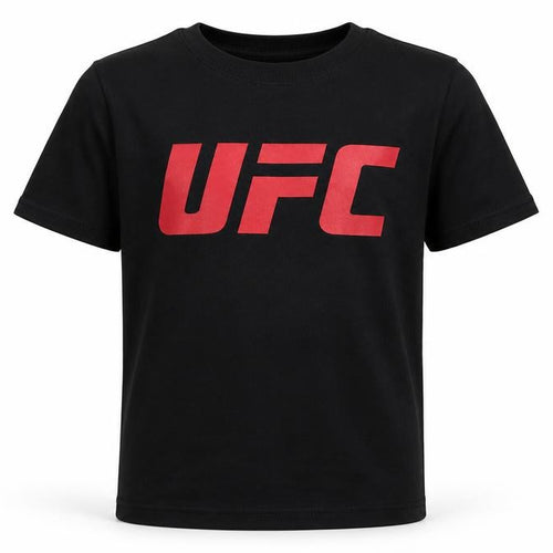 UFC Boys Black T-Shirt 9-10 Years Short Sleeve Logo