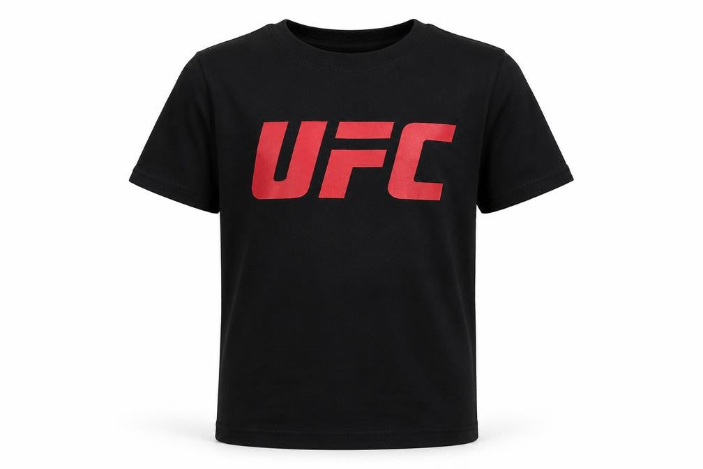 UFC Boys Black T-Shirt 9-10 Years Short Sleeve Logo