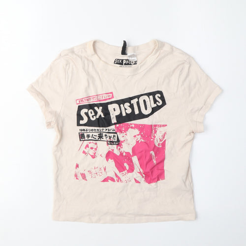 Sex Pistols Music Graphic T-Shirt, Beige, Size 12, Spring/Summer