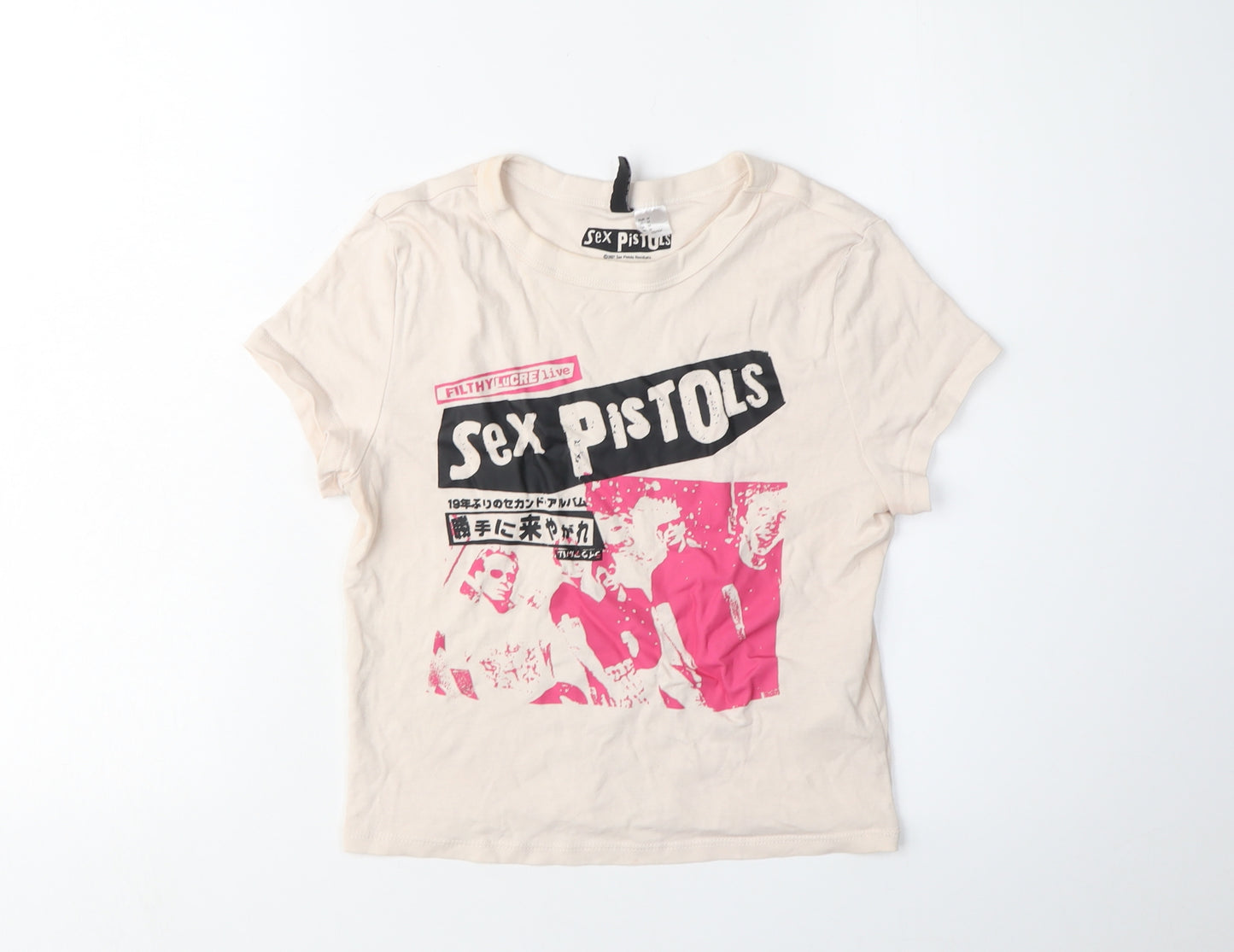 Sex Pistols Music Graphic T-Shirt, Beige, Size 12, Spring/Summer