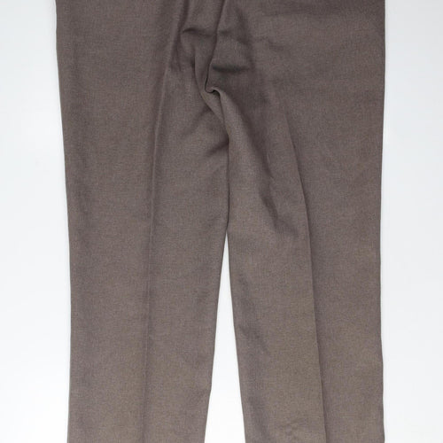 Farah Men's Brown Straight Trousers 38 Regular
