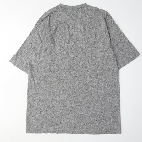 Champion Men's Grey Medium Crew Neck T-Shirt, Logo Accent