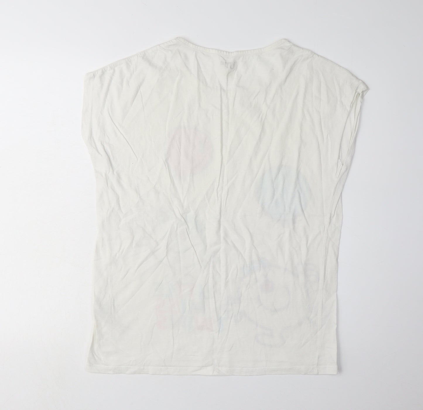 Uniqlo Women's White L Cartoon T-Shirt, Regular Fit