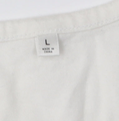 Uniqlo Women's White L Cartoon T-Shirt, Regular Fit
