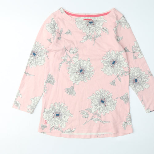 Joules Women's Pink Floral T-Shirt XS