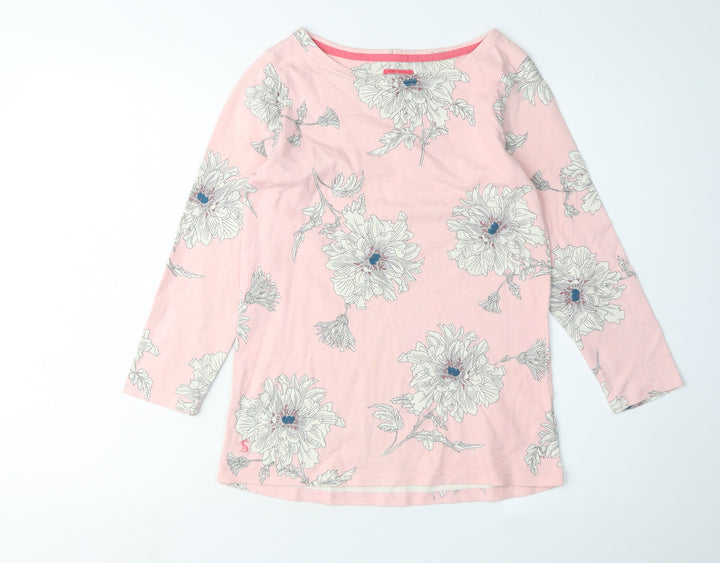 Joules Women's Pink Floral T-Shirt XS
