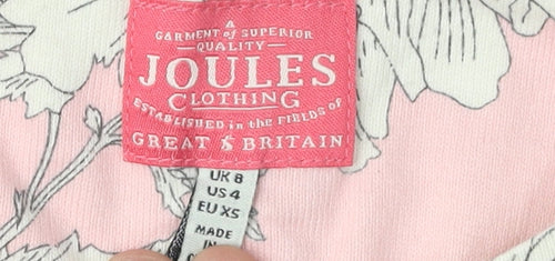 Joules Women's Pink Floral T-Shirt XS