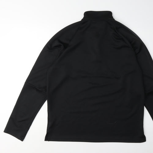 Adidas Men's Black 1/4 Zip Sweatshirt, Logo Accents