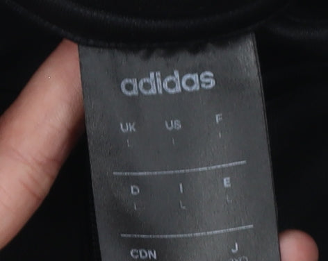 Adidas Men's Black 1/4 Zip Sweatshirt, Logo Accents