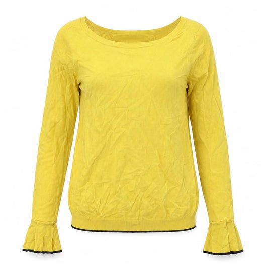 Front view of Vero Moda Women's Yellow jumper, M, Boat Neck