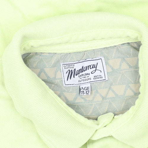 Monterey Green Boys Polo Shirt Age 11-12 Cotton Collared
