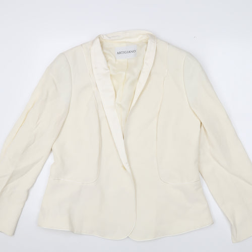 Artigiano Women's Ivory Blazer Shawl Collar Size 14