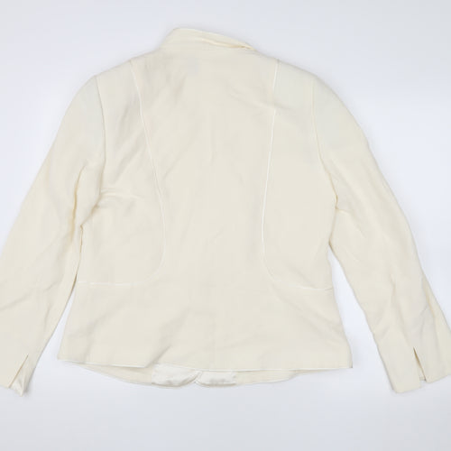 Artigiano Women's Ivory Blazer Shawl Collar Size 14