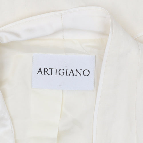 Artigiano Women's Ivory Blazer Shawl Collar Size 14