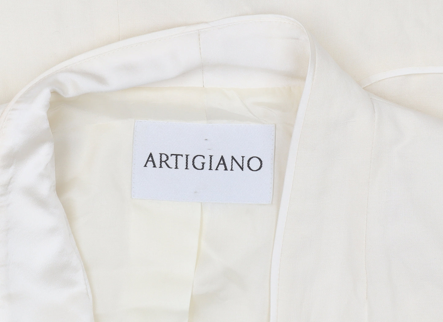 Artigiano Women's Ivory Blazer Shawl Collar Size 14