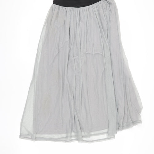 Miss Selfridge Women's Grey A-Line Midi Skirt Size 10
