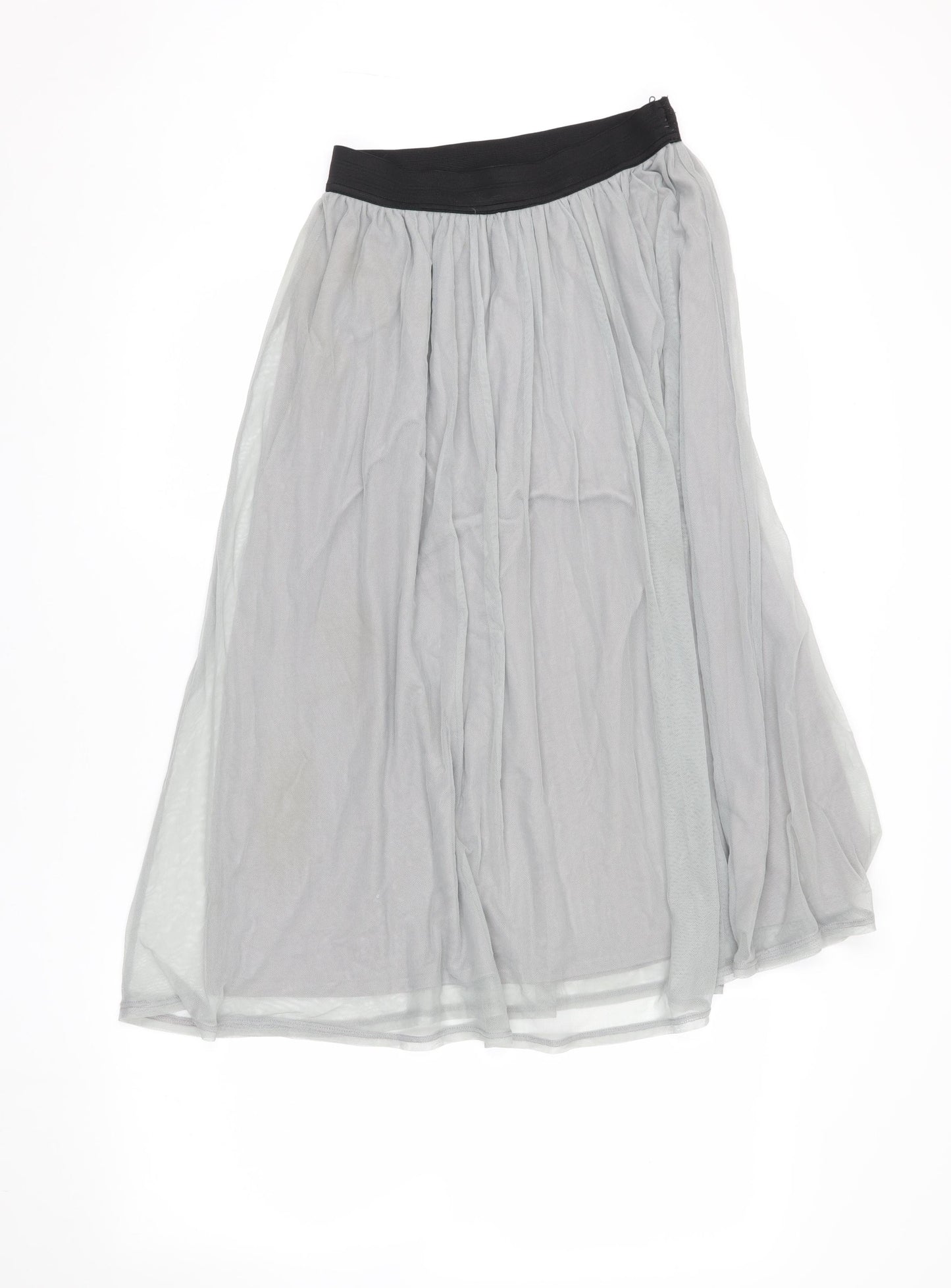 Miss Selfridge Women's Grey A-Line Midi Skirt Size 10