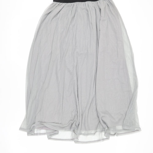 Miss Selfridge Women's Grey A-Line Midi Skirt Size 10