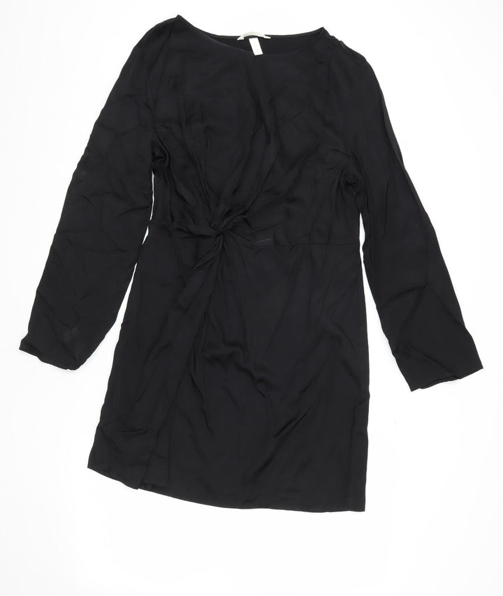 H&M Women's Black Long Sleeve Dress, Size 8