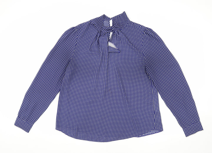 Dorothy Perkins Women's Blue Geometric Blouse, Size 14