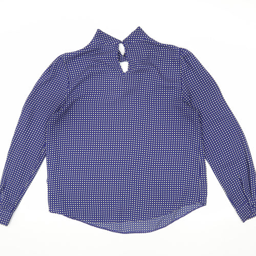 Dorothy Perkins Women's Blue Geometric Blouse, Size 14